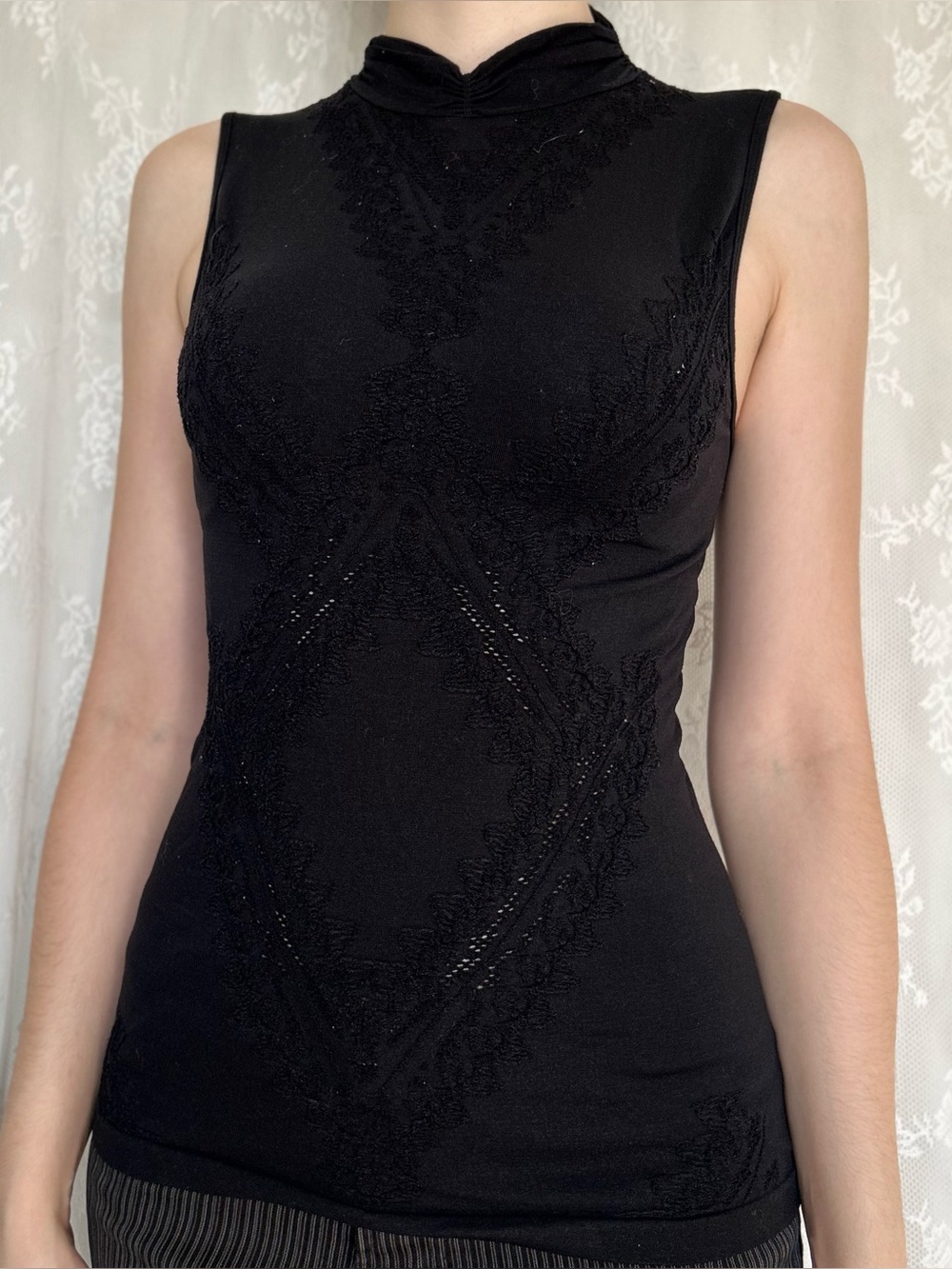 Vintage Vamp Goth Black Turtleneck